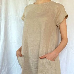 Italian linen dress with pockets